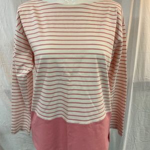 NWT Lauren Ralph Lauren pink stripe long sleeve cotton shirt